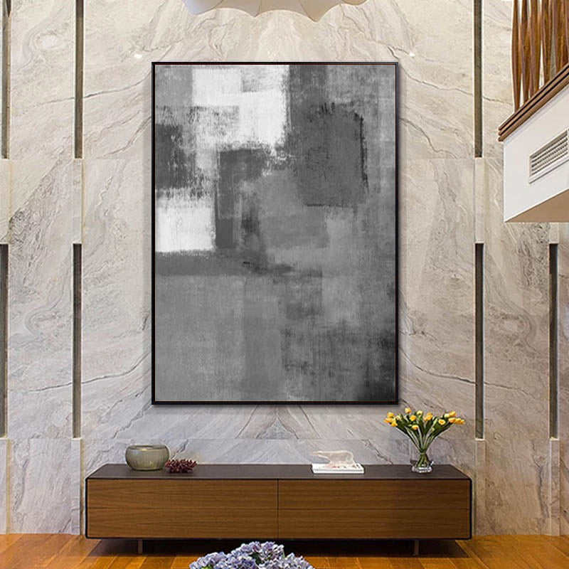 Large Abstract Wall Art | Black and White Painting L1321 – LargeArtCanvas