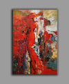 Red contemporary art paintings, artwork painting with frame L85
