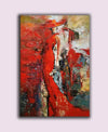 Red contemporary art paintings, artwork painting with frame L85
