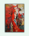 Red contemporary art paintings, artwork painting with frame L85