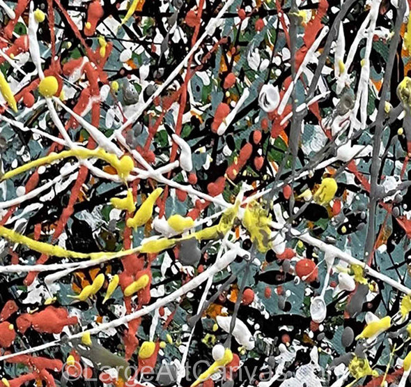 Jackson Pollock Style Painting | Extra large wall art L1261