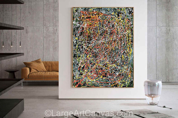 Jackson Pollock Style Painting | Extra large wall art L1261