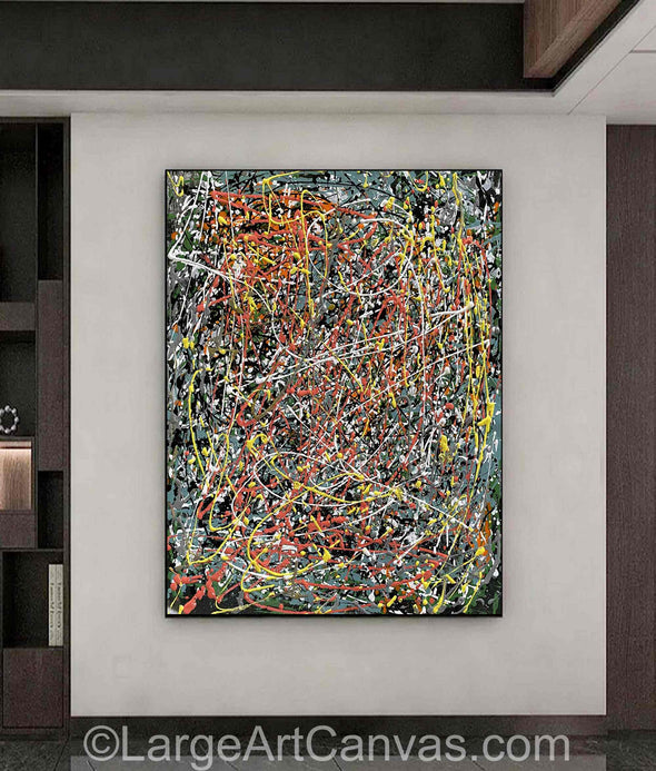 Jackson Pollock Style Painting | Extra large wall art L1261