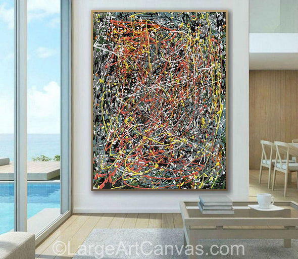 Jackson Pollock Style Painting | Extra large wall art L1261