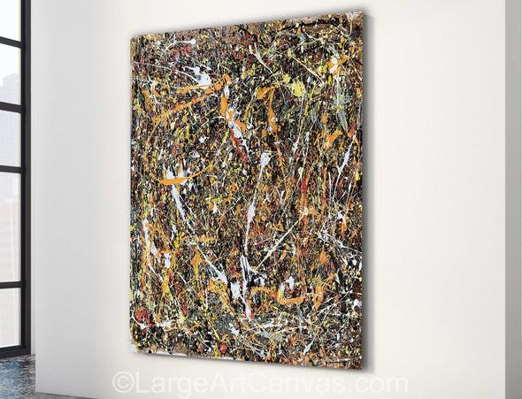 Jackson Pollock Style Painting,  Style Paint Splatter Painting L1264