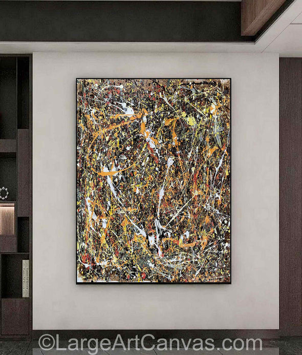 Jackson Pollock Style Painting,  Style Paint Splatter Painting L1264