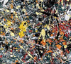 Pollock Style Painting Brown & Yellow Drip Painting – Pollock-Inspired Abstract Canvas Wall Art L1265