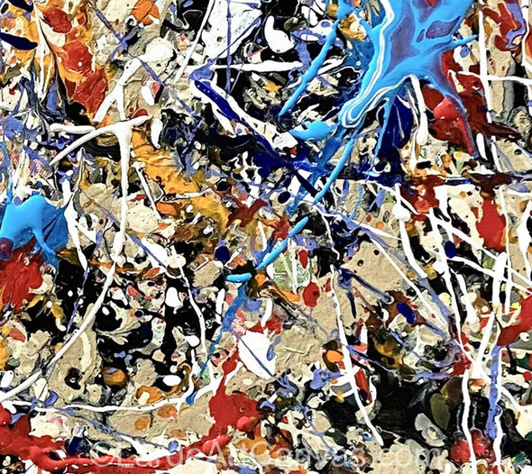 Modern Abstract Painting Jackson Pollock Inspired Art L1262