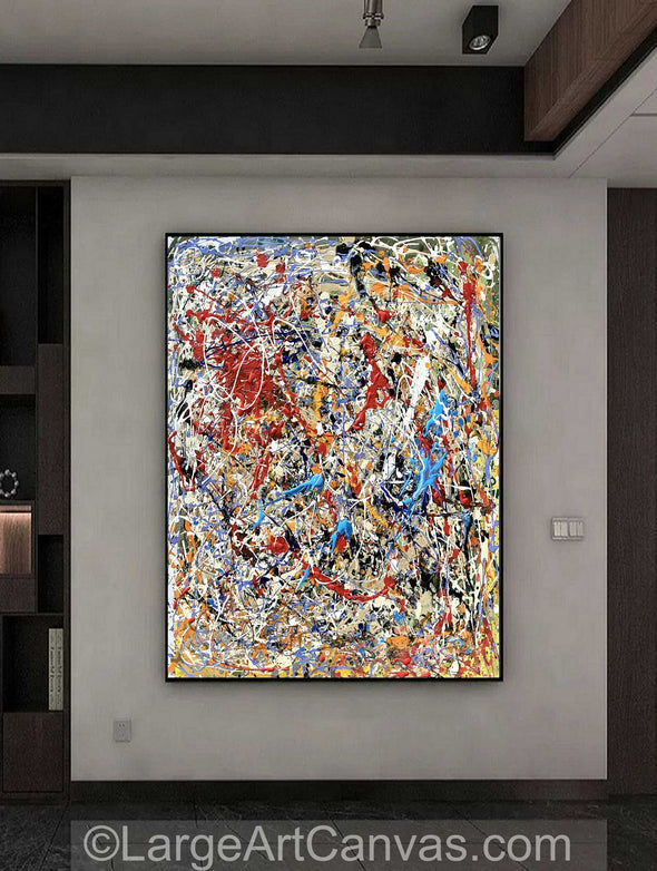 Modern Abstract Painting Jackson Pollock Inspired Art L1262