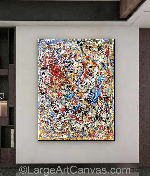 Modern Abstract Painting Jackson Pollock Inspired Art L1262