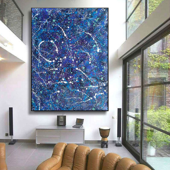 abstract art paint splatter | Big Abstract Painting | dripping drip LA97-Frame art