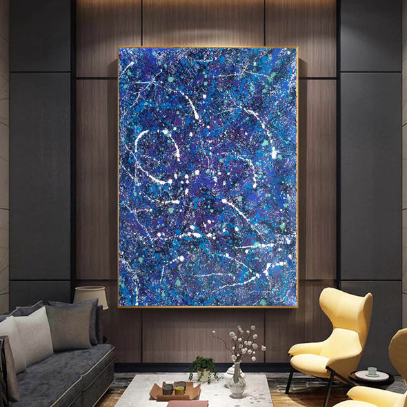 abstract art paint splatter | Big Abstract Painting | dripping drip LA97-Frame art