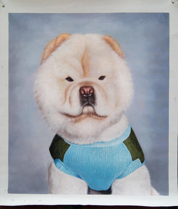Custom pet portrait, pet oil painting, dog portrait painting