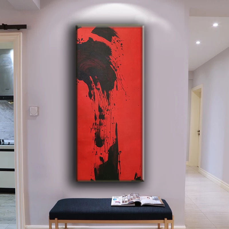 Red big canvas wall art, great abstract paintings L120 – LargeArtCanvas