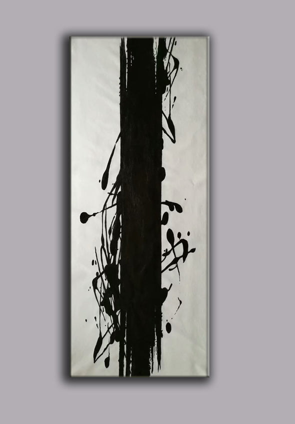 black and white canvas painting