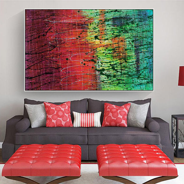 Colorful abstract art, Abstract drip painting L231
