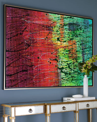 Colorful Abstract Drip Painting – Large Canvas Wall Art L231