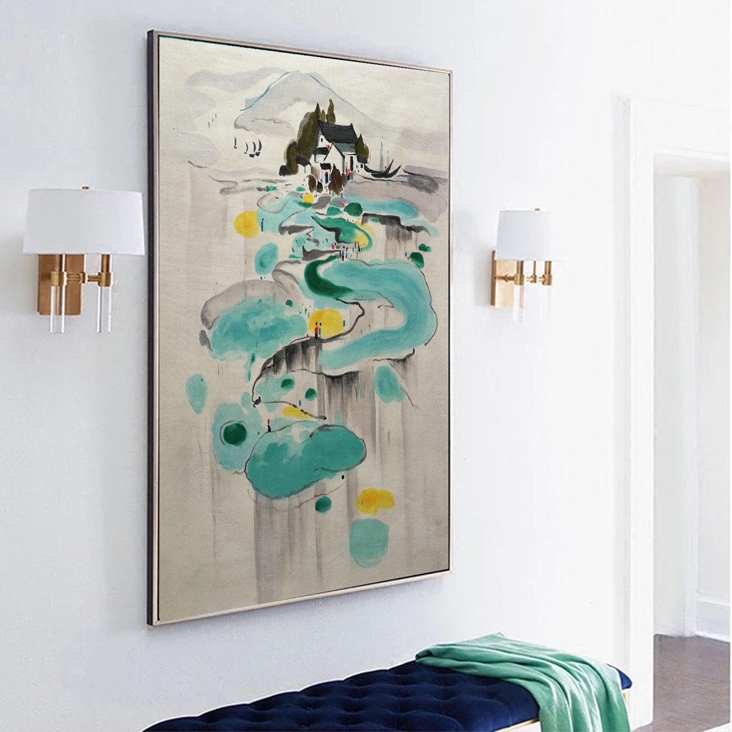 Green Modern Abstract Art Oil Painting Large Art For Sale L247 Green modern abstract art oil painting large art for sale l247