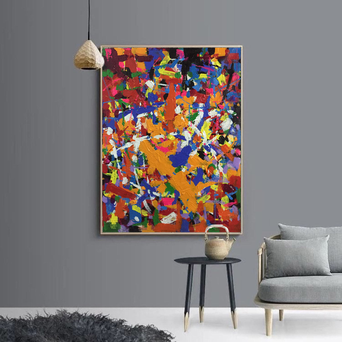 Sell paintings online, red large abstract painting L31 – LargeArtCanvas