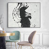 black white abstract painting
