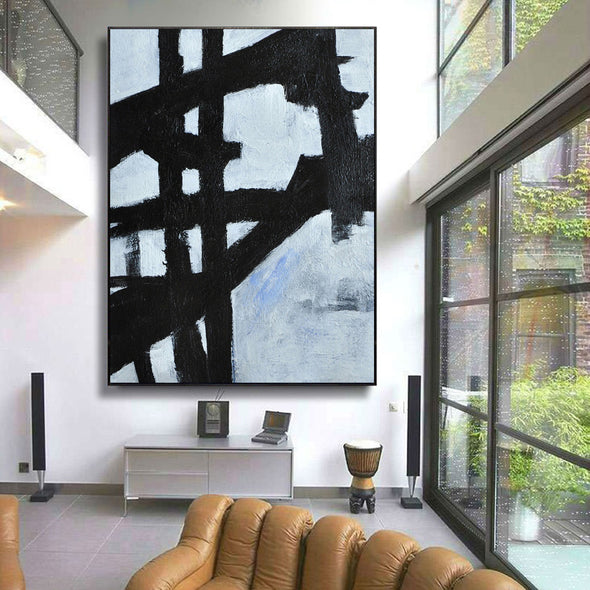 large black and white painting