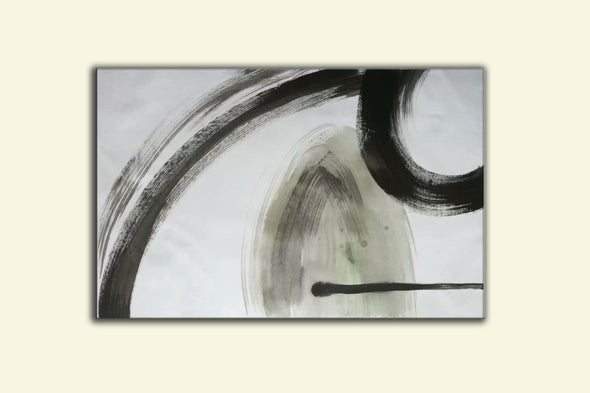 black and white abstract oil painting