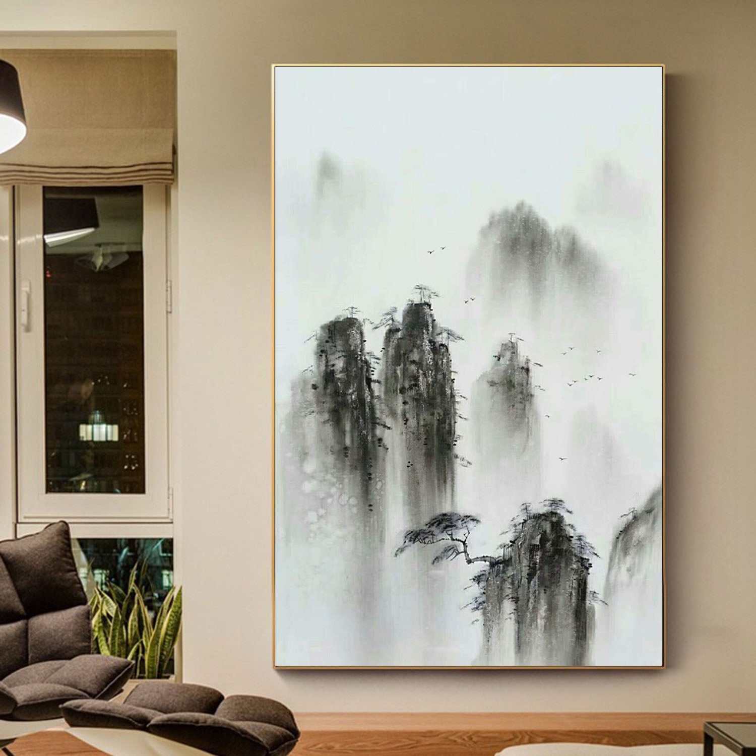 White contemporary art gallery online, abstract art for sale L533