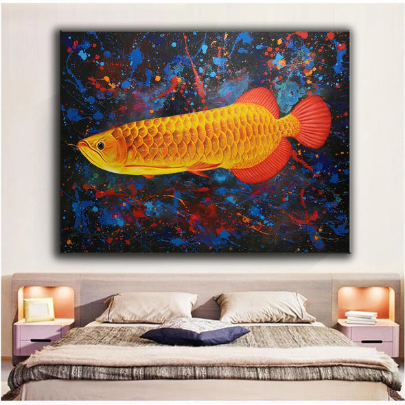 abstract drip painting modern art fish paintings