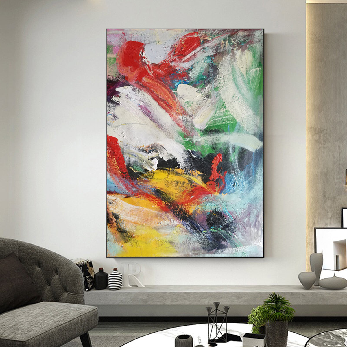 Red large paintings, art painting gallery L591 – LargeArtCanvas