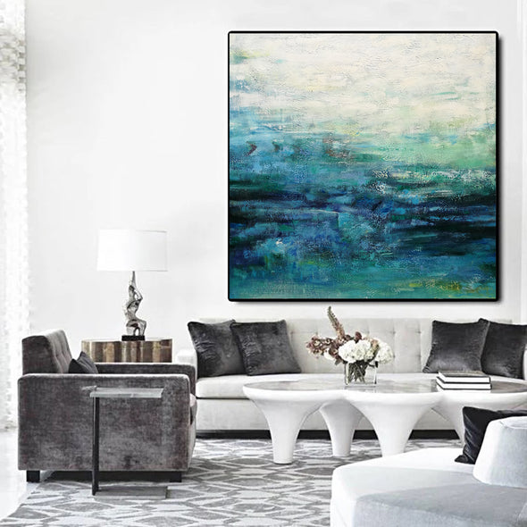 Blue modern oil painting | abstract painting on canvas | original painting L235
