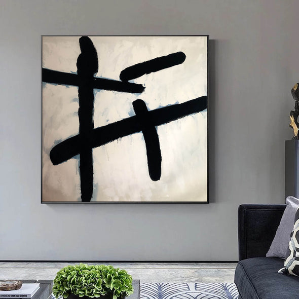 Black & white art| Modern art for living room walls LB891-6