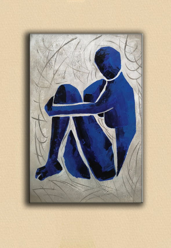 Oversize blue painting L689-7