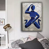 Henri matisse style abstract | Original Blue white abstract painting L690-6