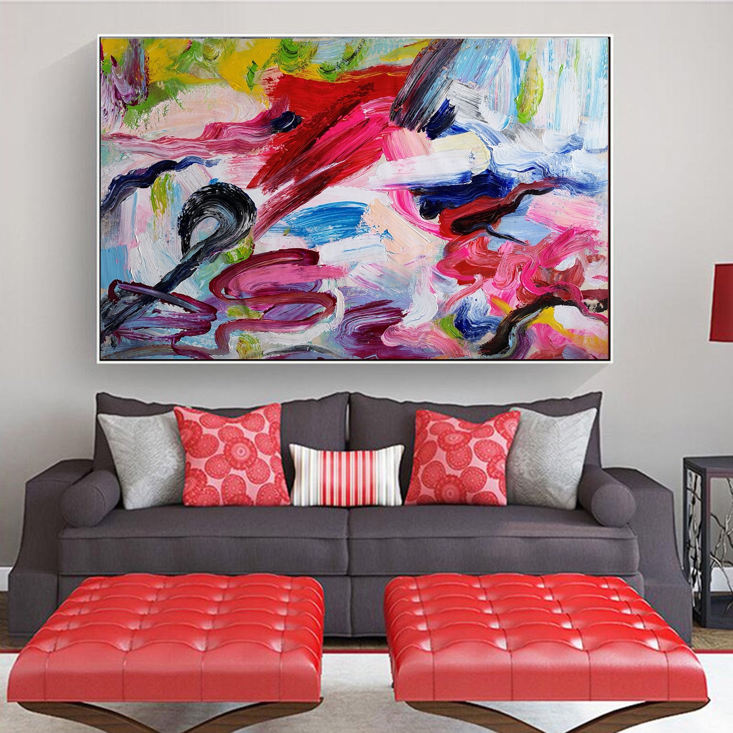 Large Painting on Canvas, Living Room Wall Art Paintings, Acrylic Abst –  artworkcanvas