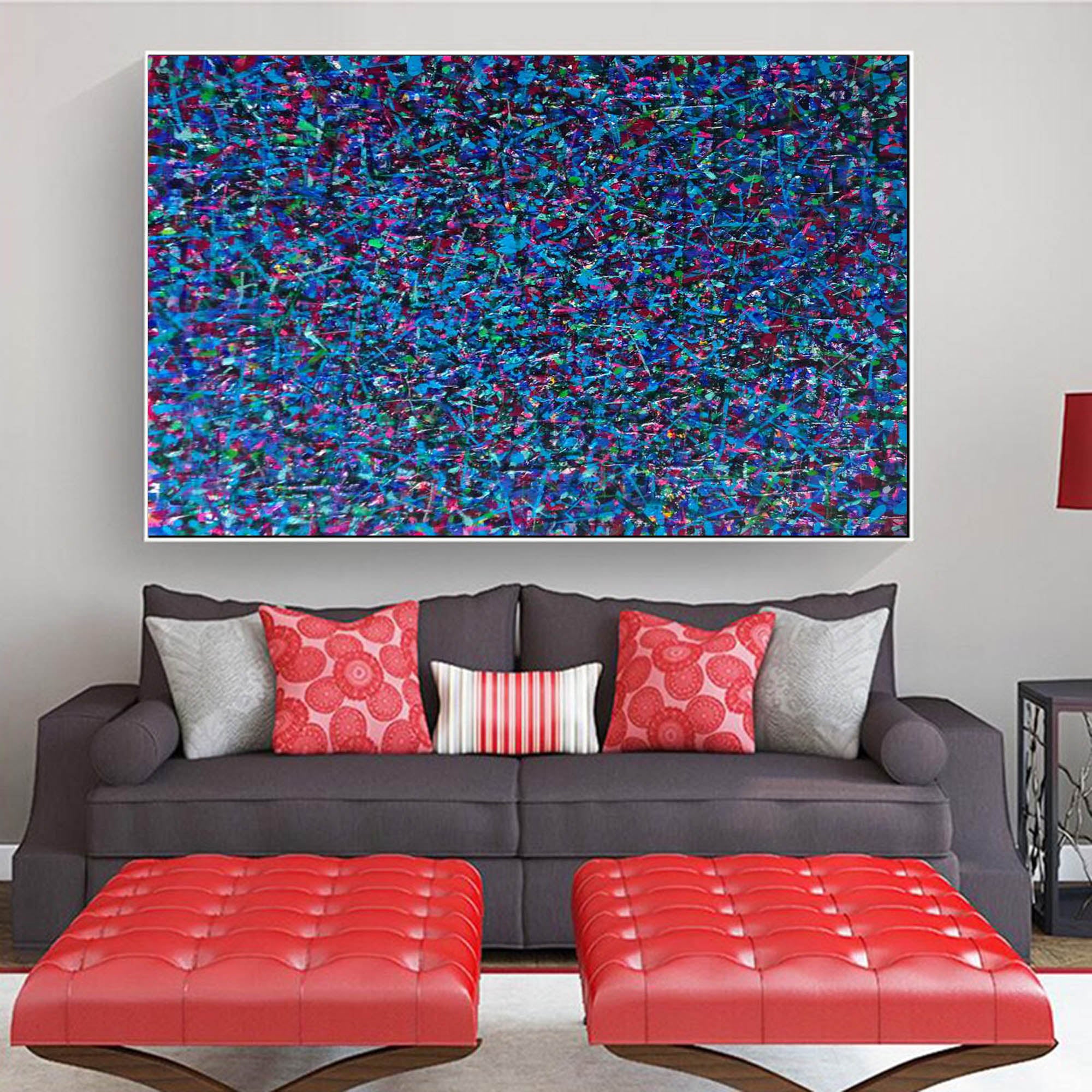 Large canvas art for living room, Oversized oil painting