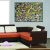 Living room paintings for sale | large pollcok style painting | Colorful painting L769-4