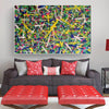 Living room paintings for sale | large pollcok style painting | Colorful painting L769-1
