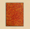 Red abstract painting | Vertical oil painting | Yellow and red abstract art L737-2