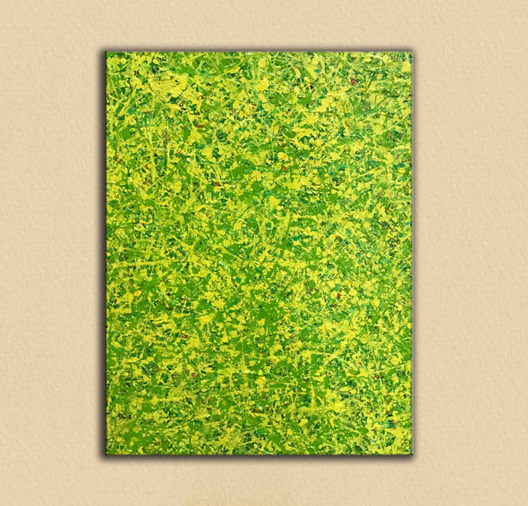 Yellow green abstract painting | Yellow and green abstract | Large Yellow painting L736-4