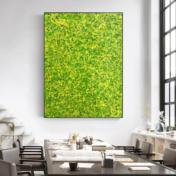 Yellow green abstract painting | Yellow and green abstract | Large Yellow painting L736-7
