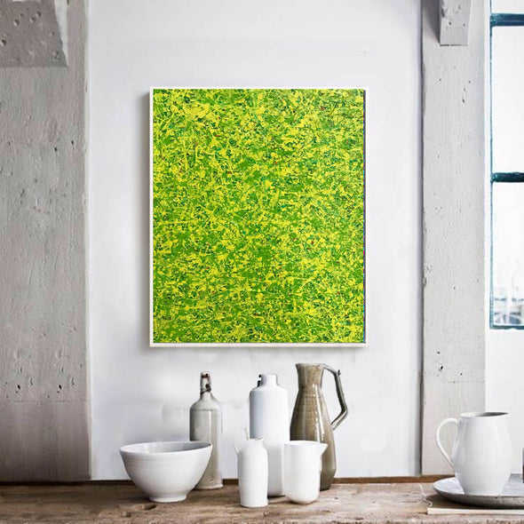 Yellow green abstract painting | Yellow and green abstract | Large Yellow painting L736-8