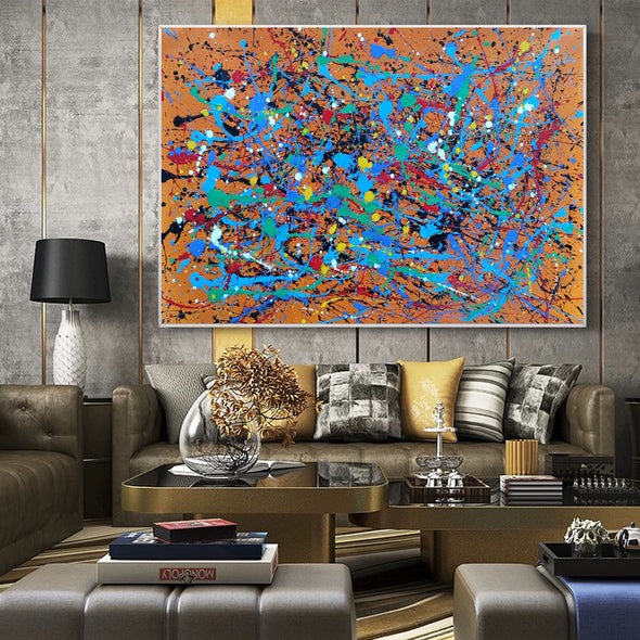 Abstract canvas painting | Colorful modern abstract paintings LA244_3