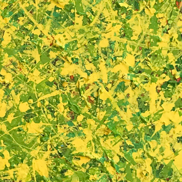 abstract original | yellow and green abstract painting | green abstract art L745-9