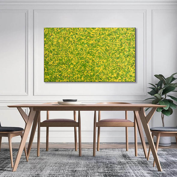 abstract original | yellow and green abstract painting | green abstract art L745-4