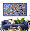 Blue abstract wall art | Impressionism abstract LA25_8
