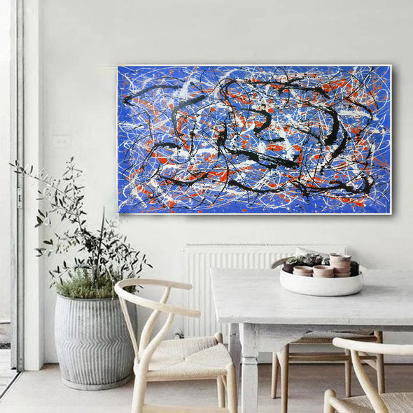 Blue abstract wall art | Impressionism abstract LA25_3