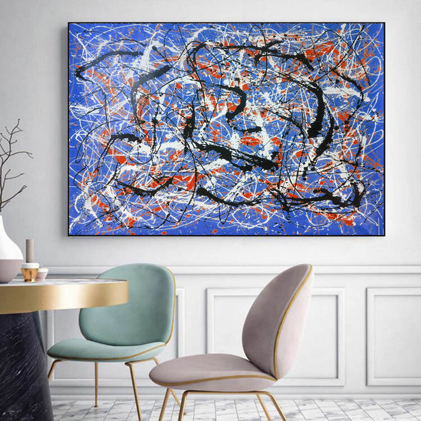Blue abstract wall art | Impressionism abstract LA25_5