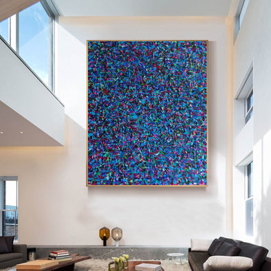 LargeArtCanvas-blue red abstract painting L733-1
