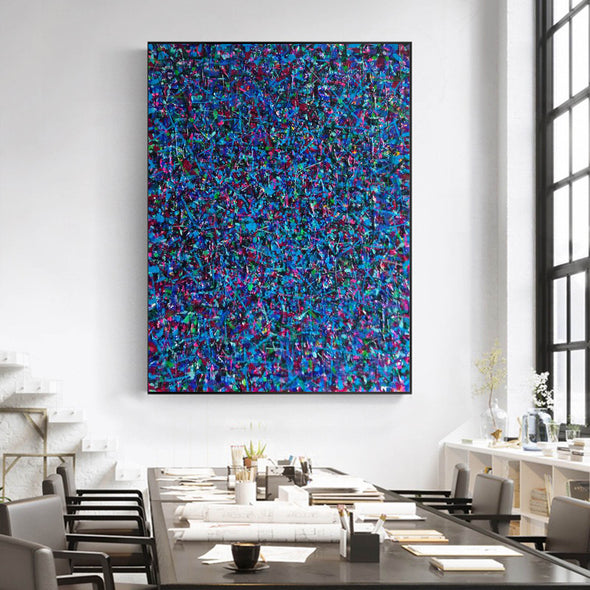 LargeArtCanvas-blue red abstract painting L733-5