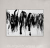 Large black and white abstract oil painting with bold brushstrokes, modern canvas wall art for living room